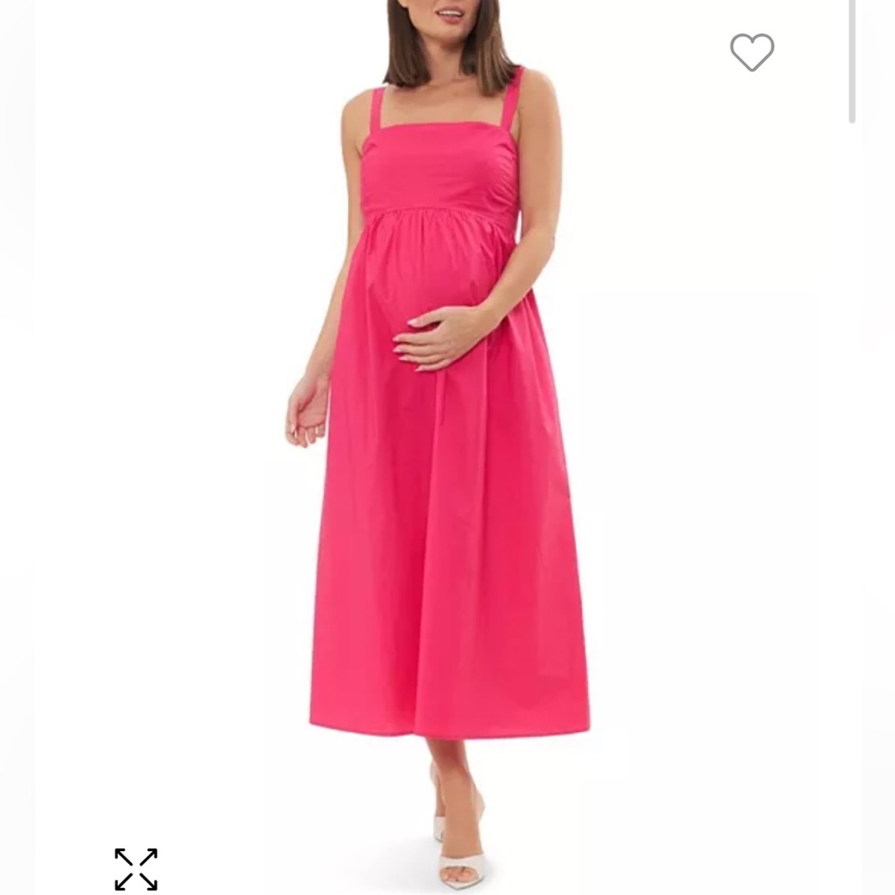 Ripe Maternity Pink Sundress Square Neck Sleeveless